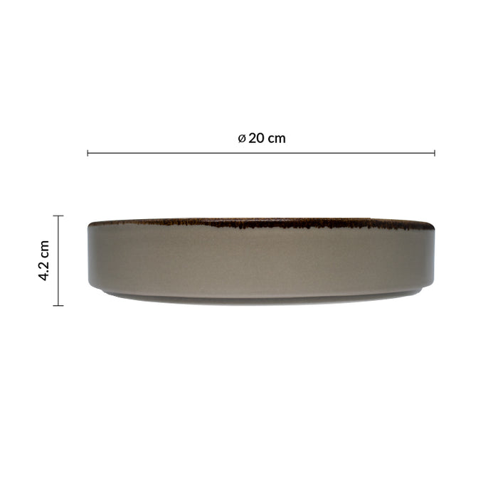 Plato Hondo Apilable 20 cm Gris Avola Artisan