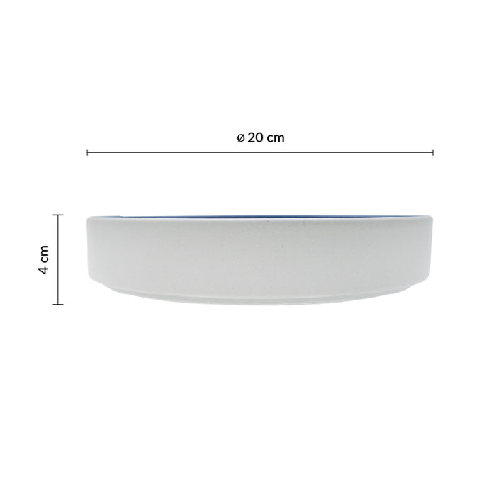 Plato Hondo Apilable 20 cm Azul Forio Artisan