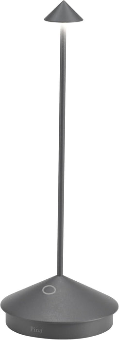 Lampara P/Mesa Luz Led Recargable 29x10.4cm Aluminio Fundido Gris Oscuro