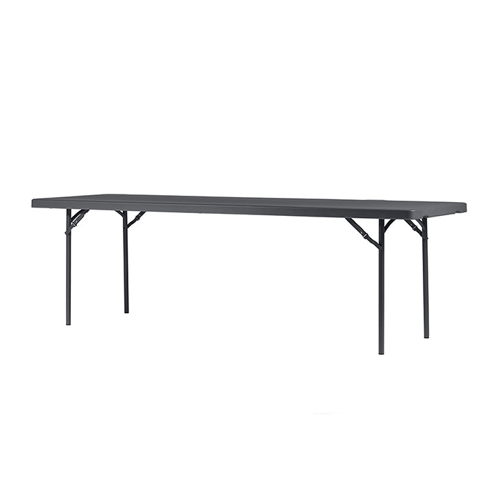 Mesa Rectangular Plegable 244x76x74 cm Polietileno Ad Gris Oscuro Estructura Acero Pintado XL240