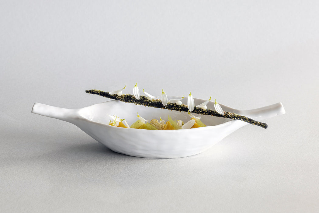 Bowl Tipo Vaina 5 3/4 Oz (148ml) 16 X 12 X 4 Cm Alabaster White Yli