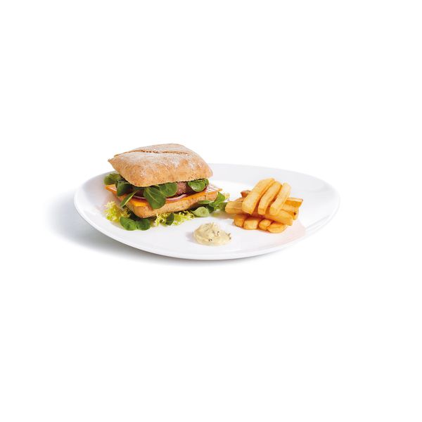 Plato Oval 30X26 cm Vidrio Templado Opal Restaurant White