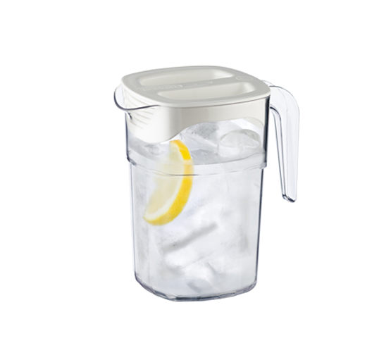 Jarra Apilable Con Tapa Blanca 1.8 Lt Polipropileno Blanco Traslucido