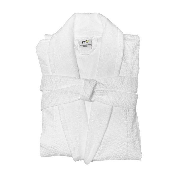 Bata De Bano Tipo Kimono Diamond Waffle/ Con Cuello  Velour