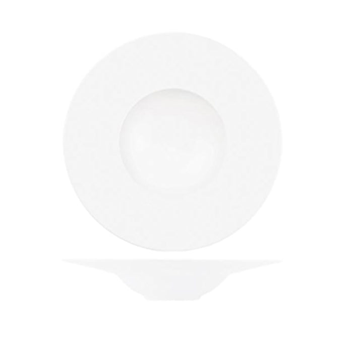 Plato Hondo Ala Ancha 10 Oz (296ml) Blanco Ambience