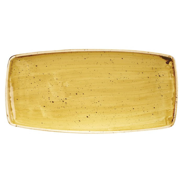Plato Rectangular 29.5 X 14 cm Mustard Seed Yellow Stonecast