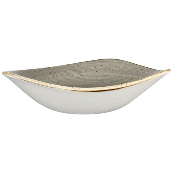 Bowl Triangular 21 Oz (622ml) Peppercorn Grey Stonecast