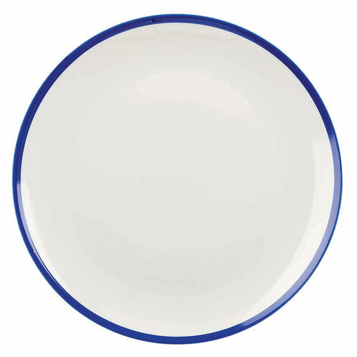 Plato Coupe 21.5 cm Ceramica Blanco Retro Blue