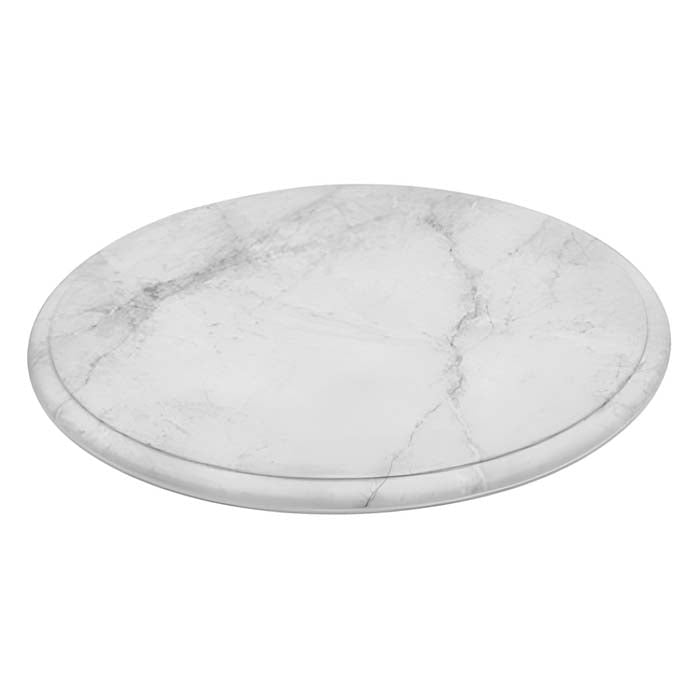 Plato Redondo 28.5 cm Blanco Efecto Marmol
