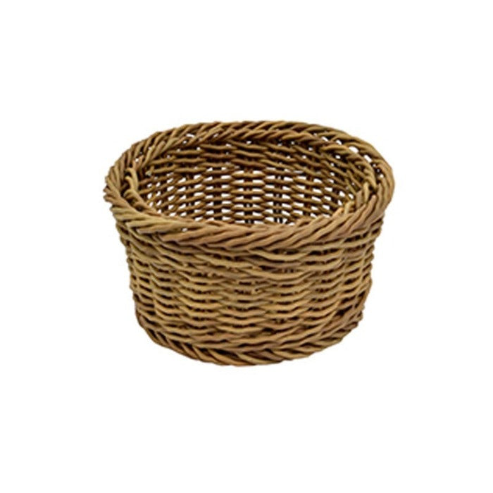 Canasta Redonda Conica Tipo Ratan Natural 18X9.5 Cm Polipropileno