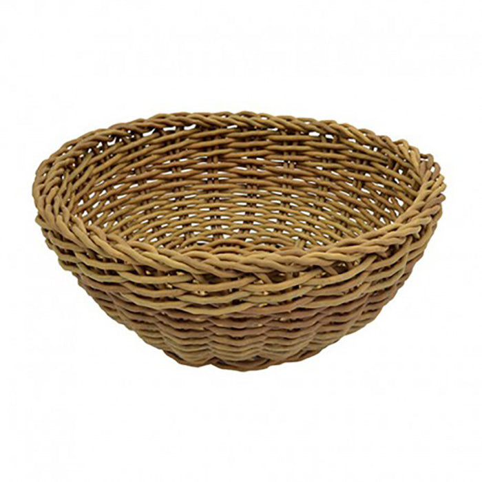 Canasta Redonda Conica Tipo Ratan Natural 23X8 Cm Polipropileno