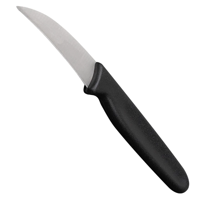 Cuchillo Mondador Curvo De 6 cm Mango Negro
