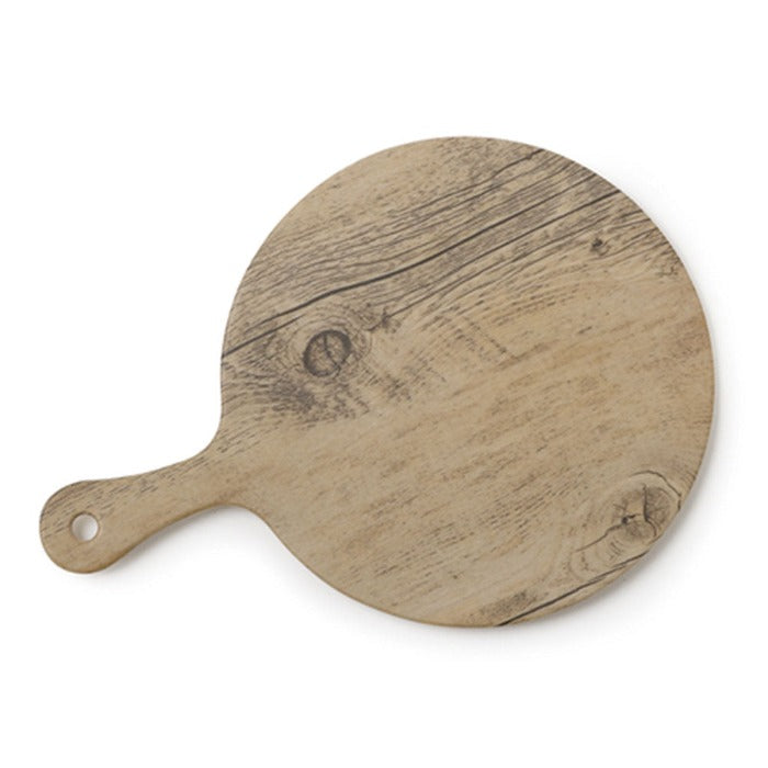 Charola Redonda Con Mango Melamina Efecto Madera Roble Granville
