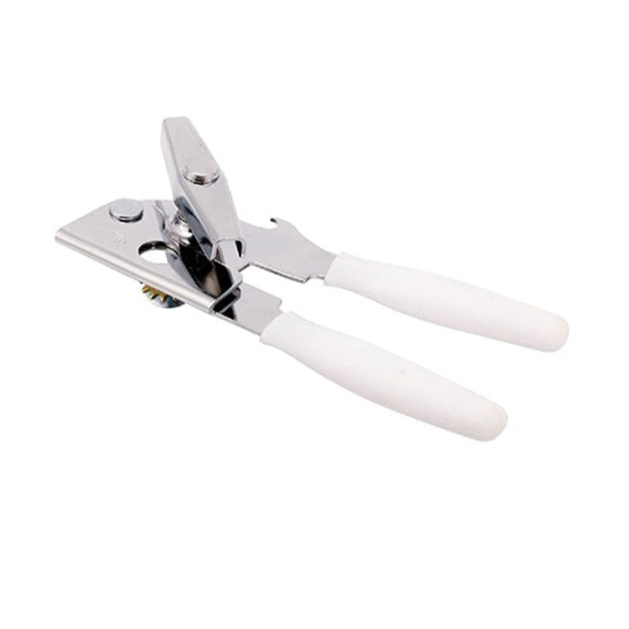 Abrelatas Manual 17.8 Cm Acero Inoxidable C/ Mango De Plastico Blanco