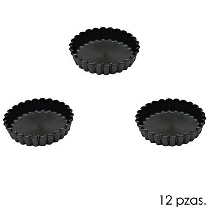 Set De 12 Moldes Para Tarta Acanalados