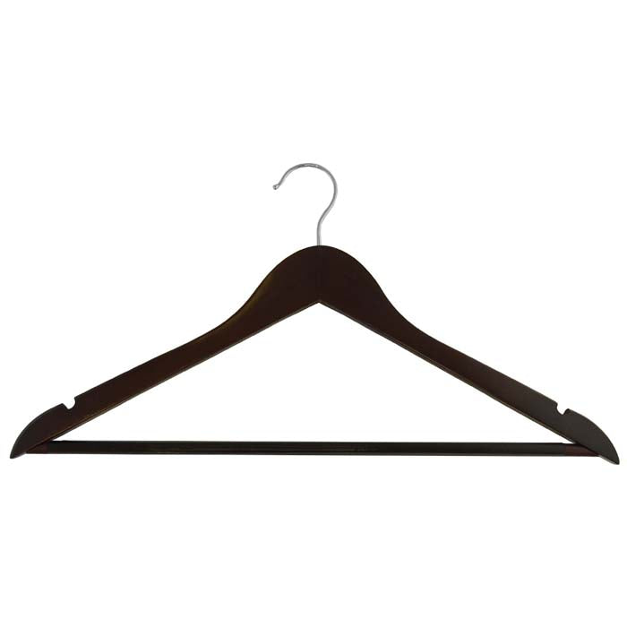 Gancho Madera Plano 1 Cm Color Nogal con Baston Antideslizante