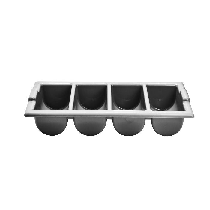 Caja Para Cubiertos 4 Divisiones Plastico Gris