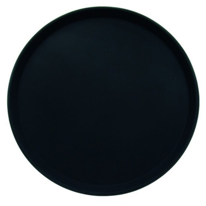 Charola Redonda Antiderrapante 35 cm Plastico Negro