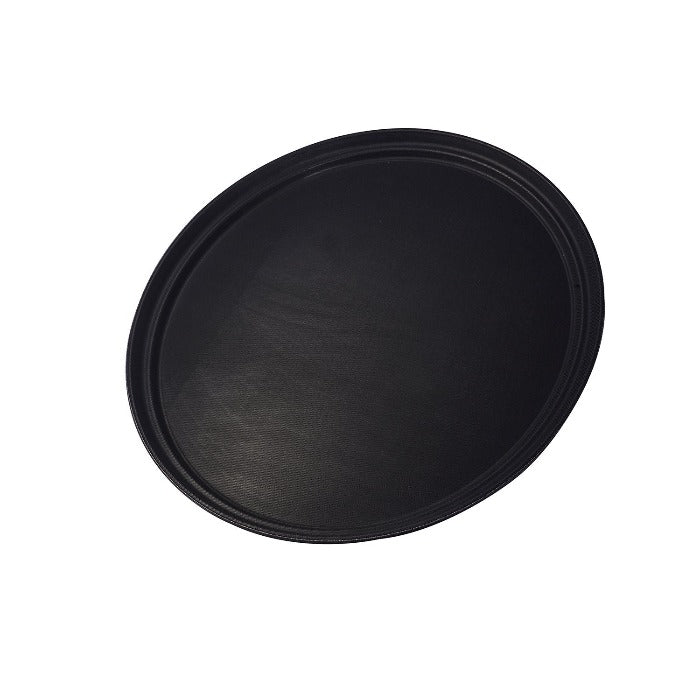 Charola Oval Antiderrapante 56 X 69 cm Plastico Negro