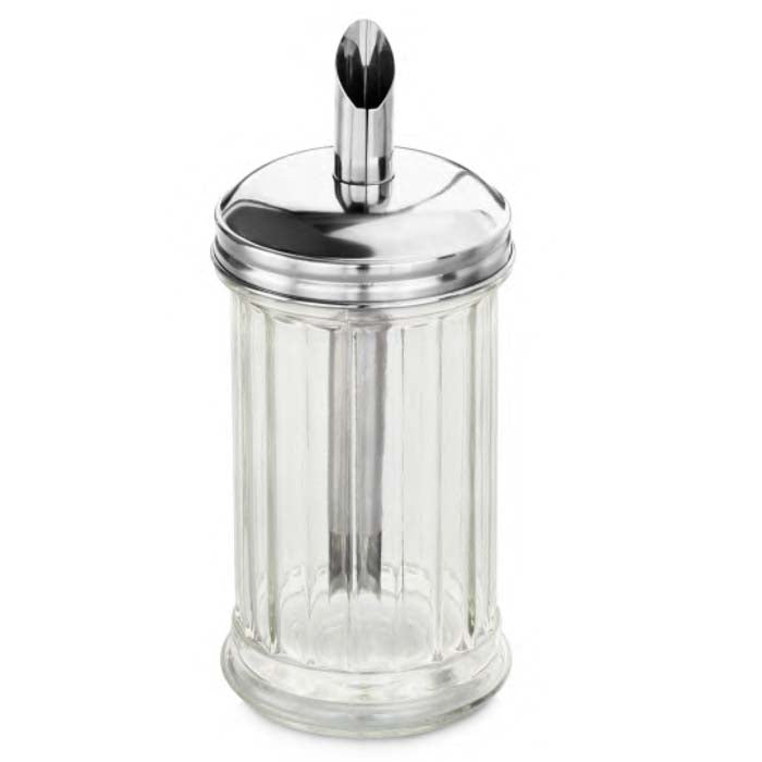 Azucarera De Vidrio 12 Oz (355ml) Con Dispensador De Acero Inoxidable