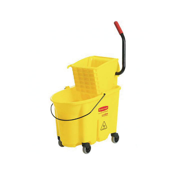 Cubeta Exprimidora Con Prensa Lateral 33 Lt Plastico Amarillo Wavebrake