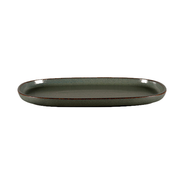 Charola Rectangular Borde Alto  33 Cm Verde Caldera Ease