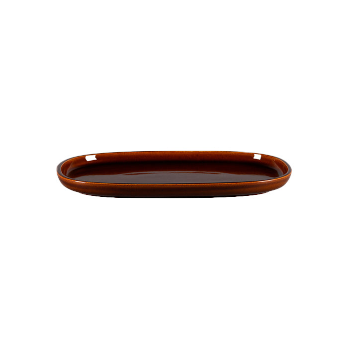 Charola Rectangular Borde Alto  33 Cm Cafe Mate Rust Ease