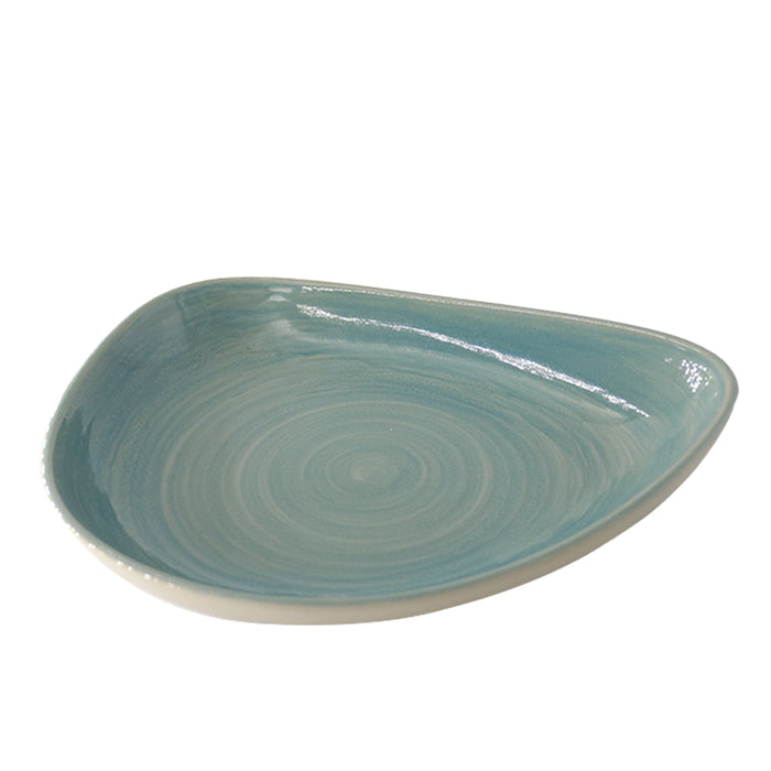 Plato Hondo Organico 28 X 22.7 cm Turquesa Sapphire Spot