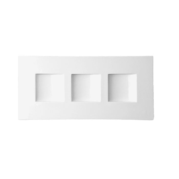 Plato Rectangular con 3 Divisiones Cuadradas Ivory All Spice