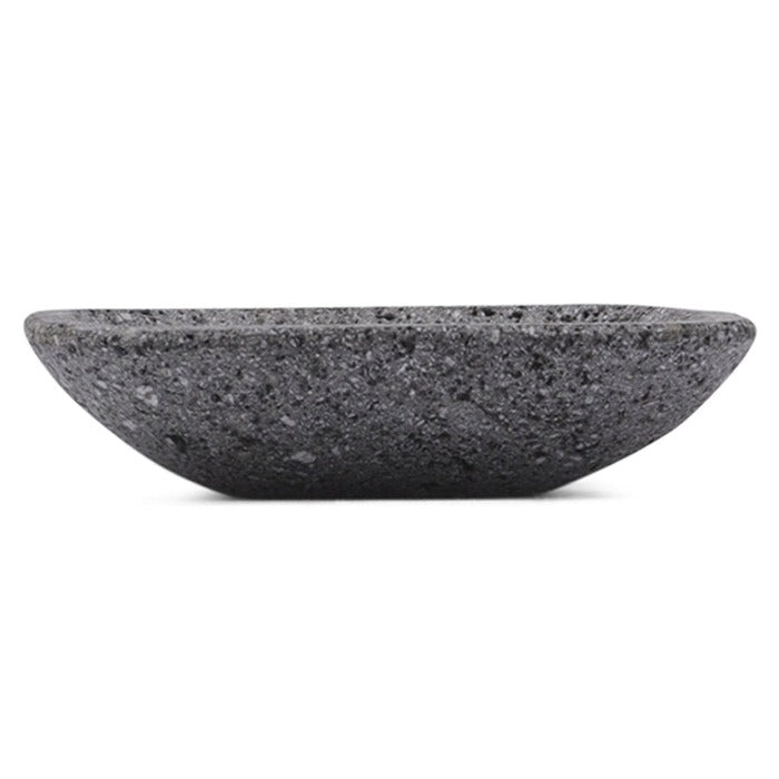 Plato Cuadrado Chico 10 cm Piedra Volcanica Mexicana