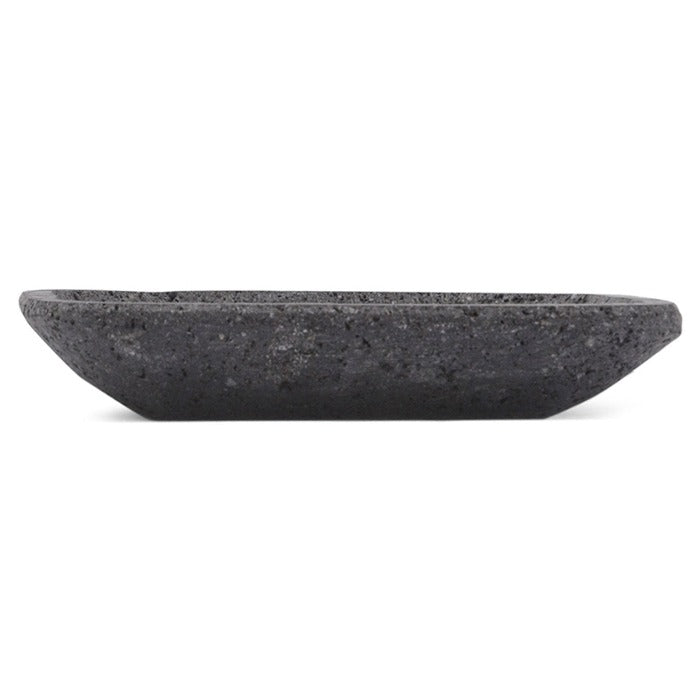 Plato Cuadrado Grande 15 X 15 Cm Altura 2.5 Cm Recinto (Piedra Volcanica Gris) Mexicana