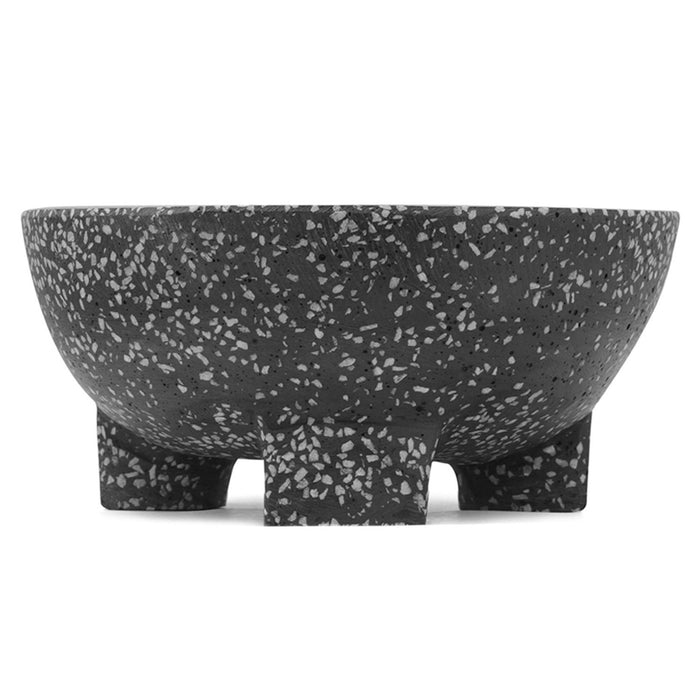 Molcajete Grande Marmolina Negro/Blanco Mexicana