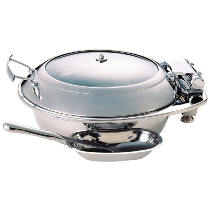 Chafer Redondo Con Tapa De Vidrio Empotrable