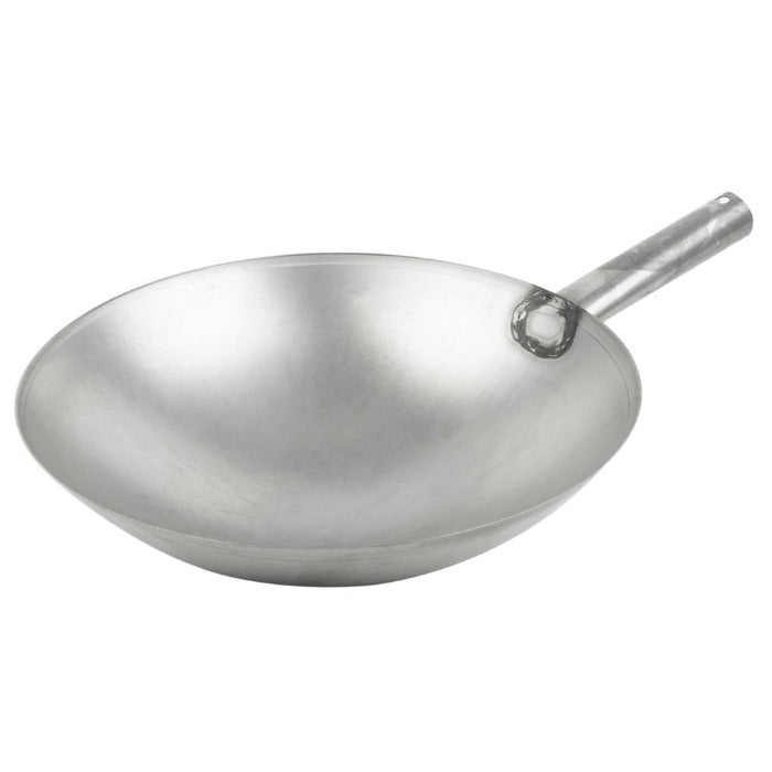 Wok 35 cm Acero Al Carbono Plateado