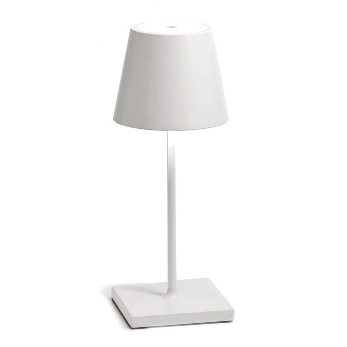 Lampara Para Mesa Luz Led Recargable Aluminio Fundido Blanco Poldina