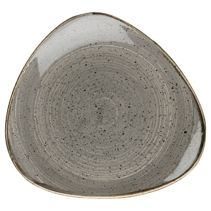 Plato Triangular 26.5 cm Peppercorn Grey Stonecast