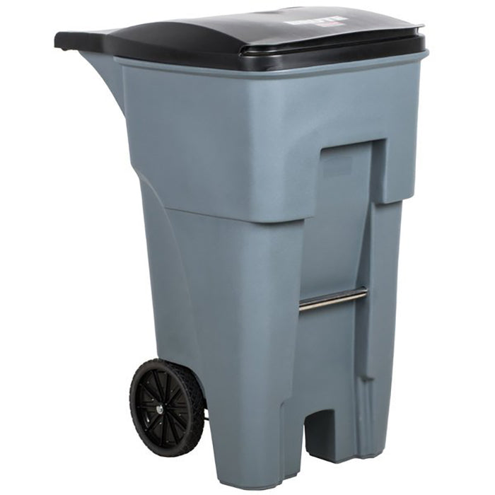 Bote Para Basura Con Ruedas Con Tapa Plastico Gris Brute
